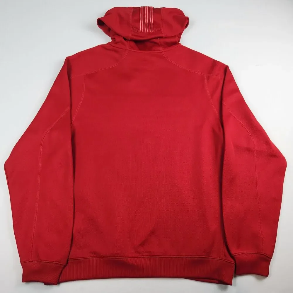 Adidas NC State Wolfpack Hoodie Mens Large Red Pullover Spellout Logo University